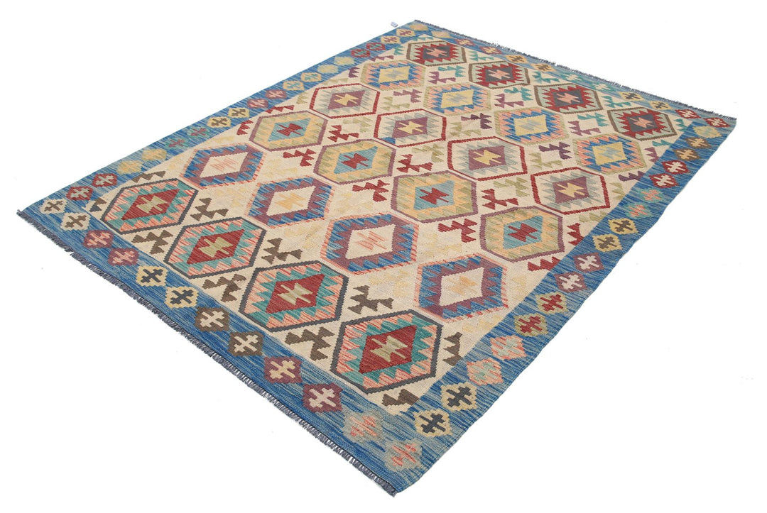 Kilim 4’ 11” x 6’ 9″ - No. AV60037 - ALRUG Rug Store