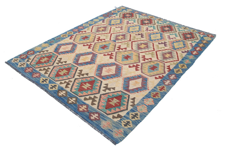 Kilim 4’ 11” x 6’ 9″ - No. AV60037 - ALRUG Rug Store