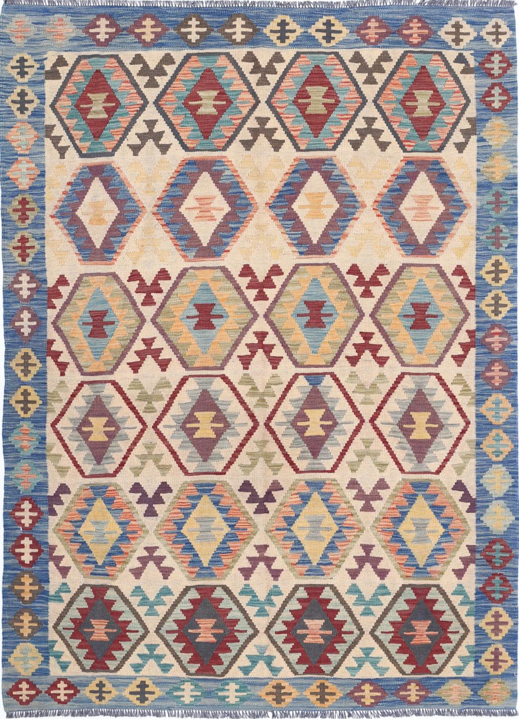 Kilim 4’ 11” x 6’ 9″ - No. AV60037 - ALRUG Rug Store