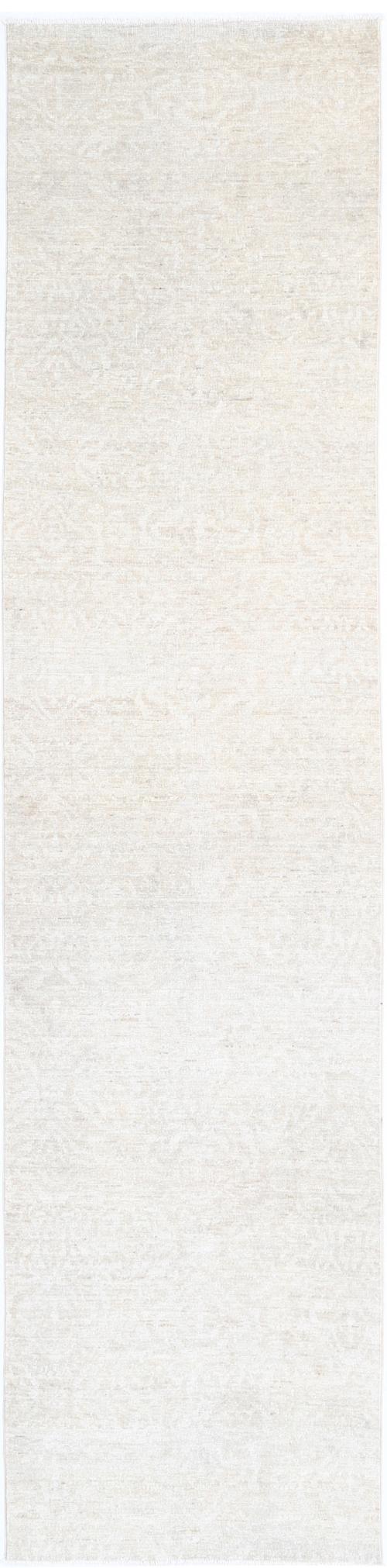 Ivory Pakistani Artemix Runner Rug 2'9" x 12'2" Hand-Knotted