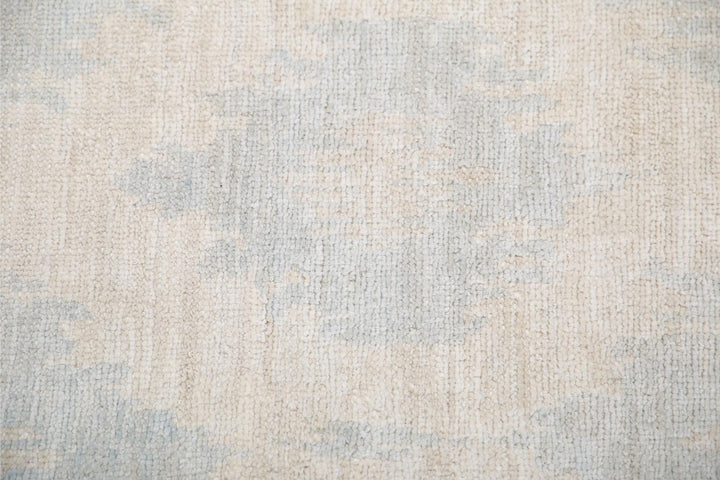 Ivory Afghan Oriental Rug 12'6" x 17'1" Hand-Knotted field