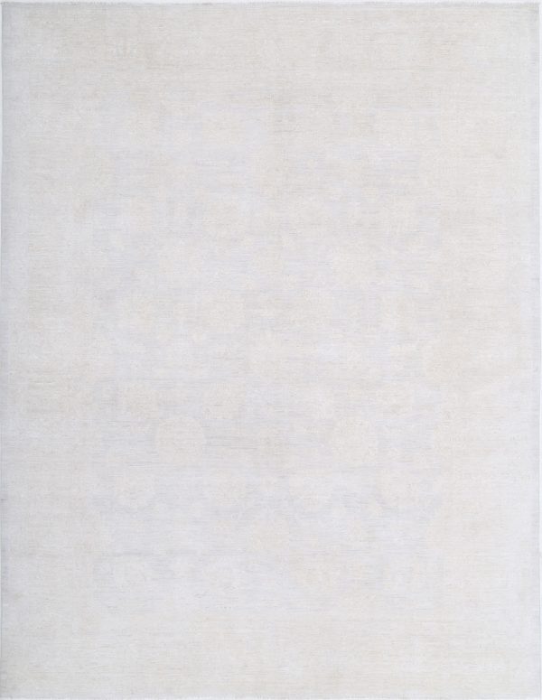 Grey Pakistani Tabriz Rug 9'1" x 11'7" Hand-Knotted
