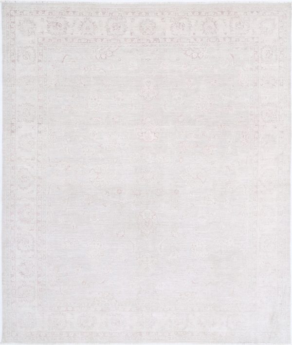 Grey Pakistani Tabriz Rug 8' 1" x 9' 9" Hand-Knotted