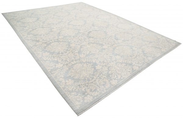 Grey Pakistani Oriental Rug 10' 2" x 13' 2" Hand-Knotted detail