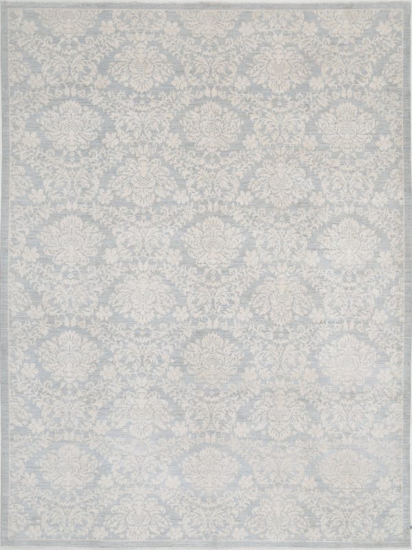 Grey Pakistani Oriental Rug 10' 2" x 13' 2" Hand-Knotted