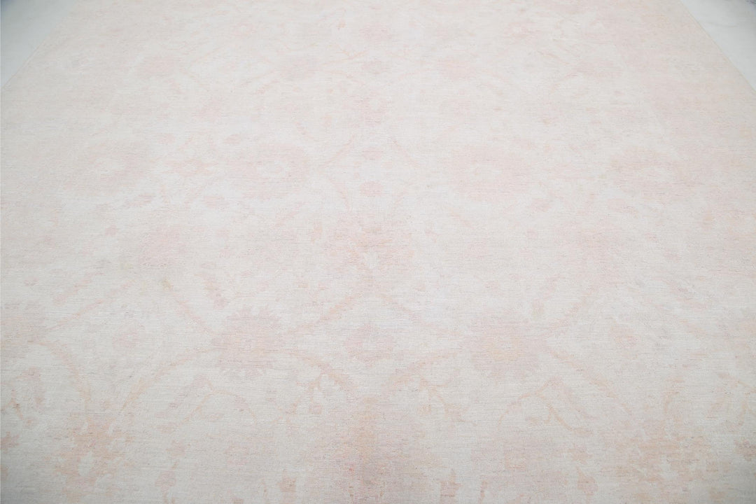 Ivory Afghan Serenity Rug 11'9" x 14'6" Hand-Knotted pattern