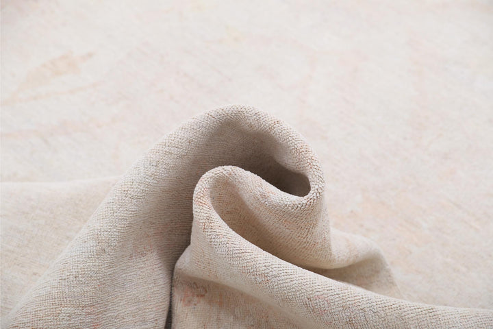 Ivory Afghan Serenity Rug 11'9" x 14'6" Hand-Knotted texture