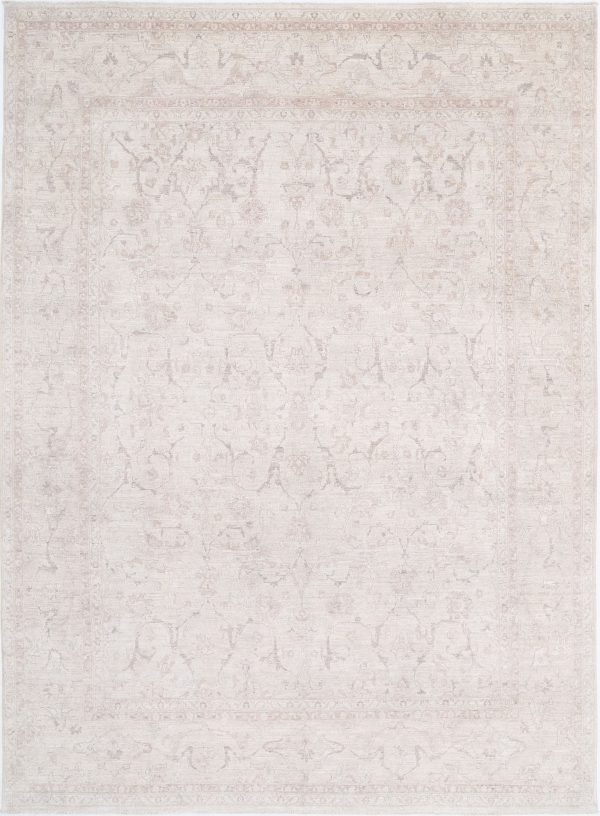 Ivory Pakistani Serenity Rug 8' 10" x 12' 1" Hand-Knotted