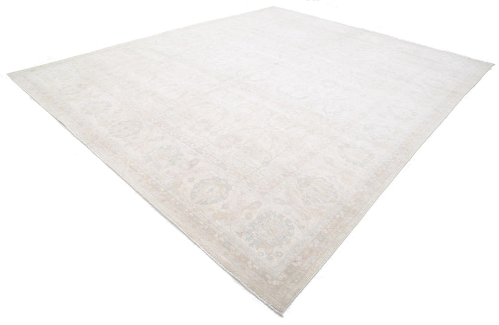 Ivory Pakistani Tabriz Rug 11'11" x 14'6" Hand-Knotted view