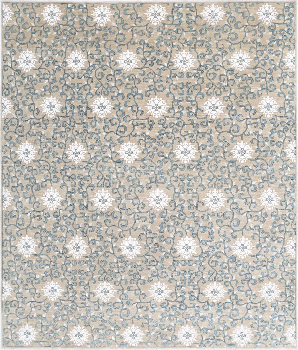 Brown Pakistani Ariana Rug 8' 0" x 9' 5" Hand-Knotted
