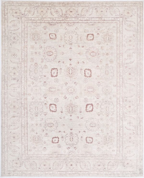 Grey Pakistani Tabriz Rug 7' 11" x 9' 8" Hand-Knotted