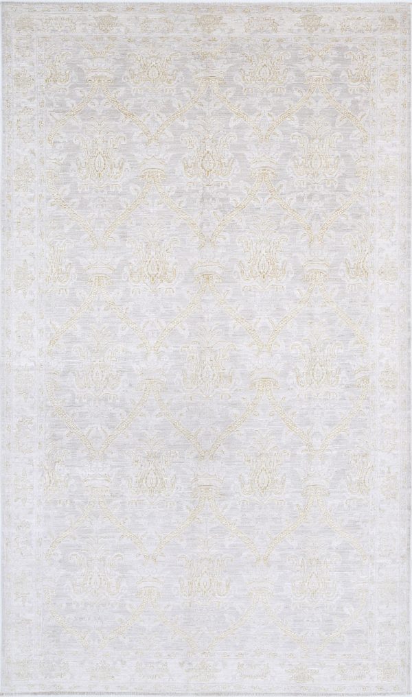 Grey Pakistani Tabriz Rug 6'3" x 10'9" Hand-Knotted