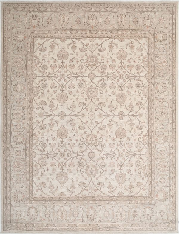 Ivory Afghan Serenity Rug 8'10" x 11'7" Hand-Knotted