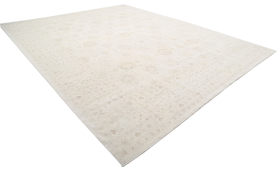 Ivory Afghan Serenity Rug 12'10" x 15'9" Hand-Knotted detail