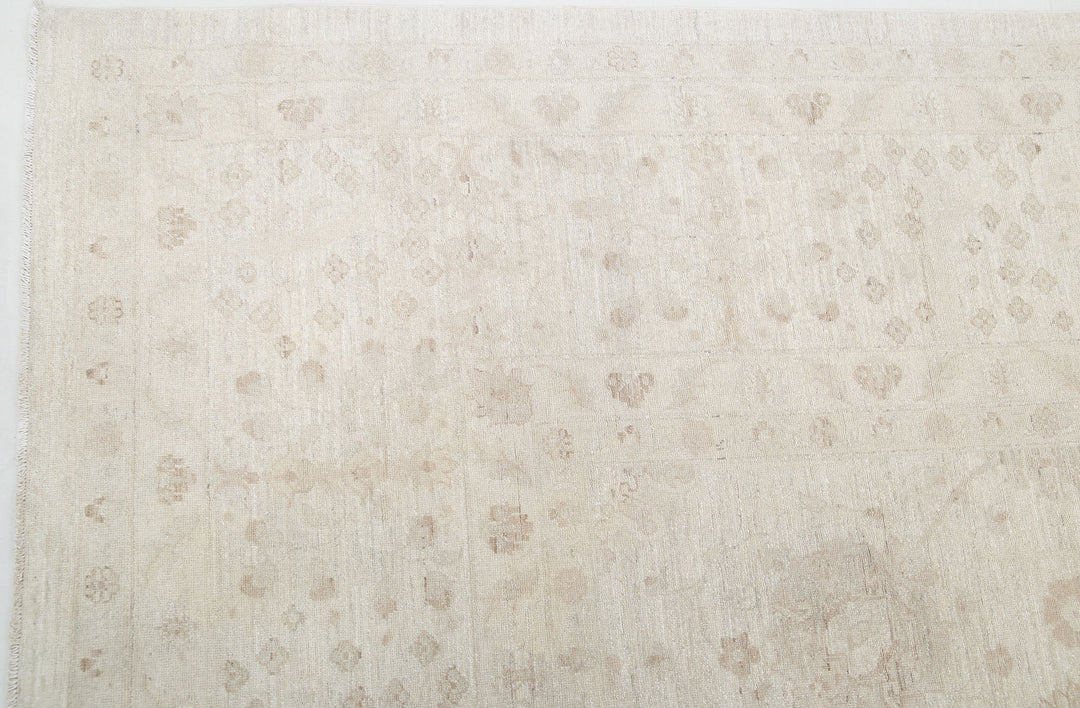 Ivory Afghan Serenity Rug 12'10" x 15'9" Hand-Knotted border