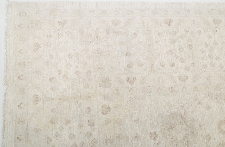 Ivory Afghan Serenity Rug 12'10" x 15'9" Hand-Knotted border
