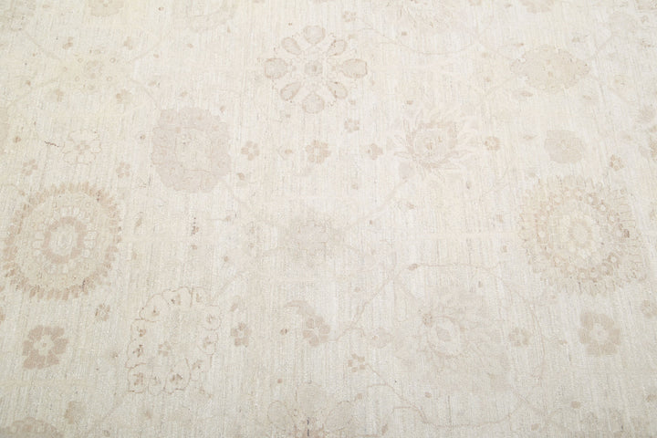 Ivory Afghan Serenity Rug 12'10" x 15'9" Hand-Knotted field