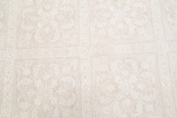 Brown Pakistani Oriental Rug 12'2" x 14'9" Hand-Knotted close-up