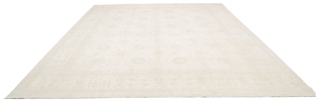 Ivory Afghan Serenity Rug 11'10" x 14'3" Hand-Knotted close-up