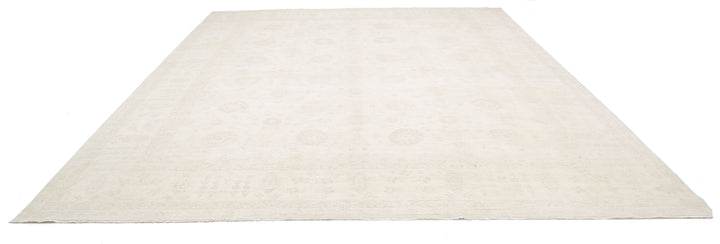 Ivory Afghan Serenity Rug 11'10" x 14'3" Hand-Knotted close-up