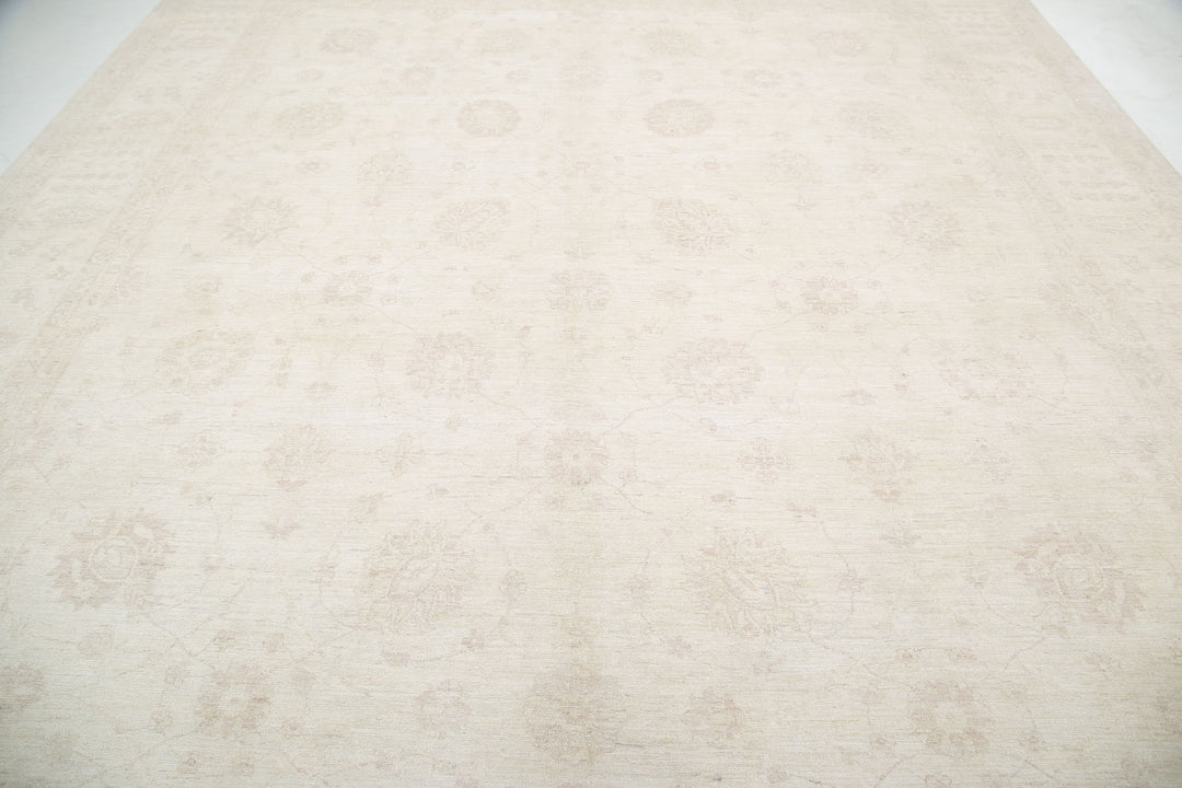 Ivory Afghan Serenity Rug 11'10" x 14'3" Hand-Knotted pattern