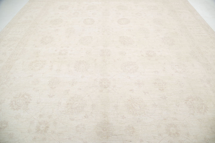 Ivory Afghan Serenity Rug 11'10" x 14'3" Hand-Knotted pattern
