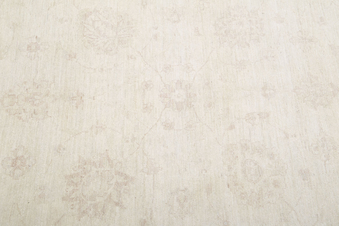 Ivory Afghan Serenity Rug 11'10" x 14'3" Hand-Knotted field