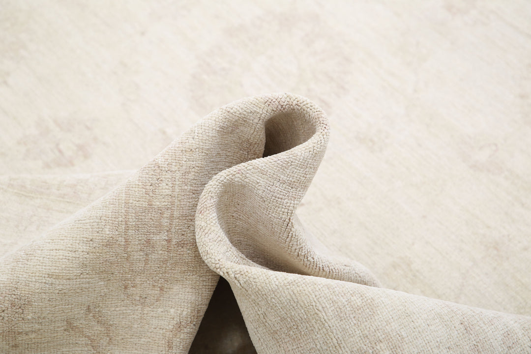 Ivory Afghan Serenity Rug 11'10" x 14'3" Hand-Knotted texture
