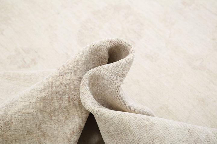 Ivory Afghan Serenity Rug 11'10" x 14'3" Hand-Knotted texture