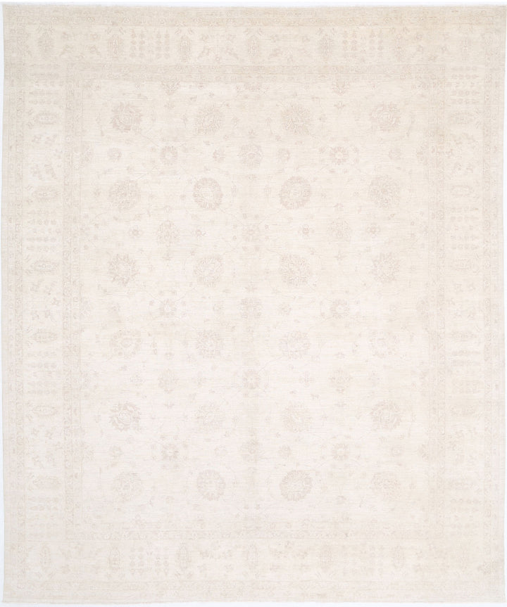 Ivory Afghan Serenity Rug 11'10" x 14'3" Hand-Knotted