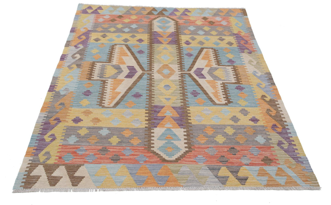 Kilim 4’ 3″ x 5’ 10” - No. AV60091 - ALRUG Rug Store