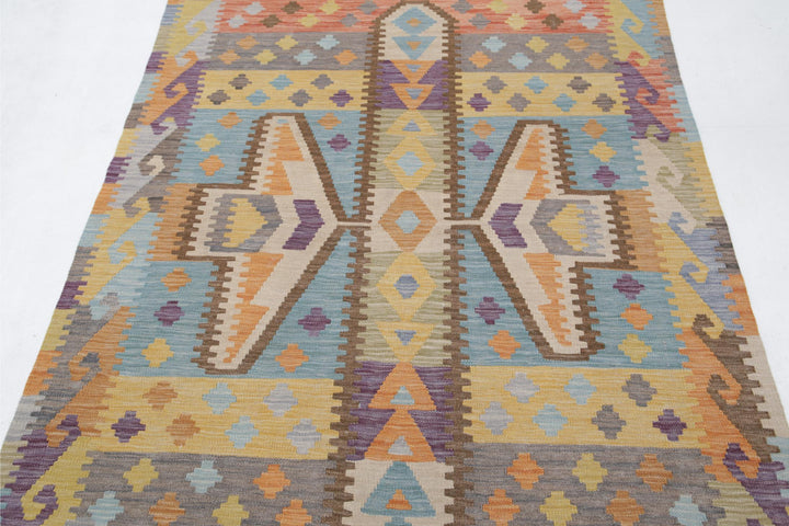 Kilim 4’ 3″ x 5’ 10” - No. AV60091 - ALRUG Rug Store