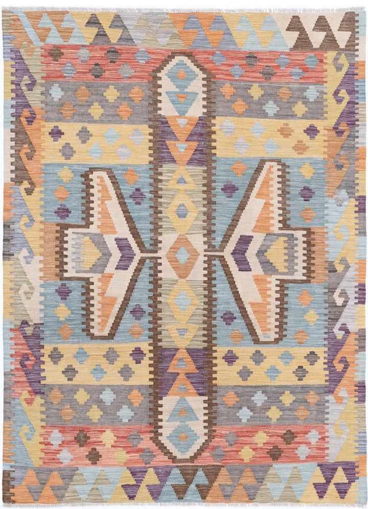 Kilim 4’ 3″ x 5’ 10” - No. AV60091 - ALRUG Rug Store