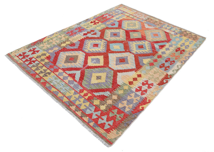 Kilim 4’ 11” x 6’ 7″ - No. AV82470 - ALRUG Rug Store