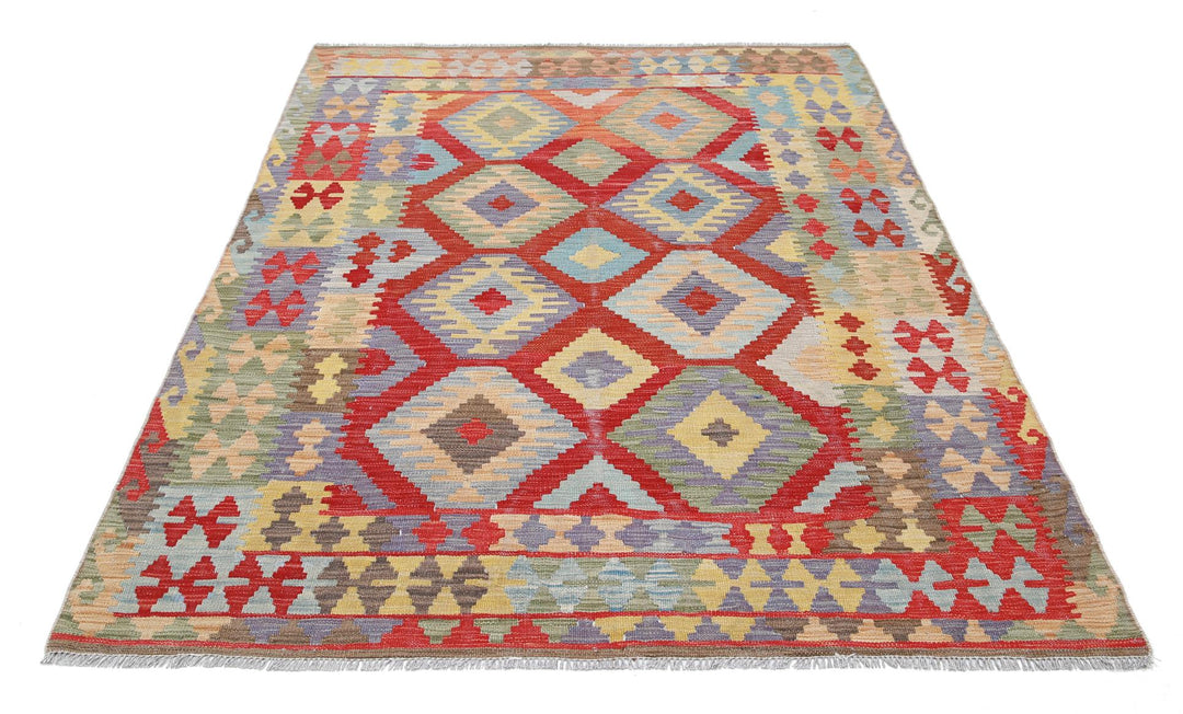 Kilim 4’ 11” x 6’ 7″ - No. AV82470 - ALRUG Rug Store