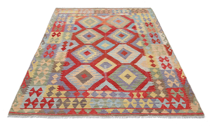 Kilim 4’ 11” x 6’ 7″ - No. AV82470 - ALRUG Rug Store