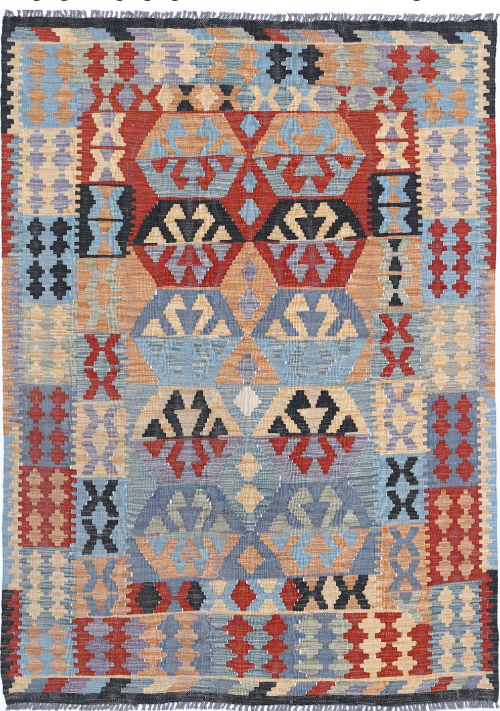 Kilim 4’ 1″ x 5’ 11” - No. AV13039 - ALRUG Rug Store