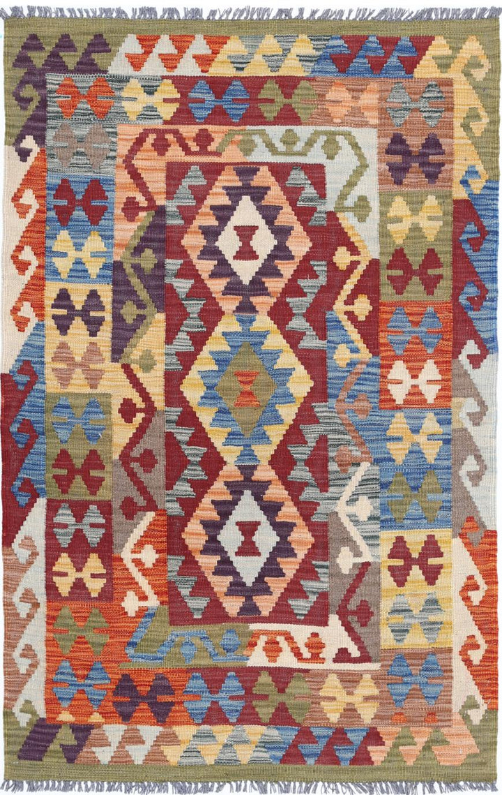 Kilim 3’ 3″ x 5’ 0″ - No. AV19597 - ALRUG Rug Store