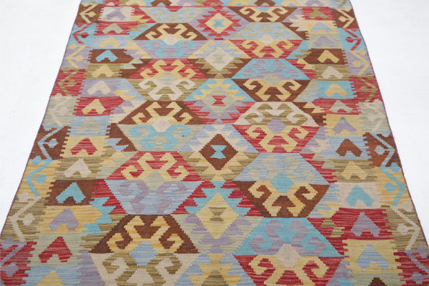 Kilim 3’ 10” x 6’ 0″ - No. AV59488 - ALRUG Rug Store