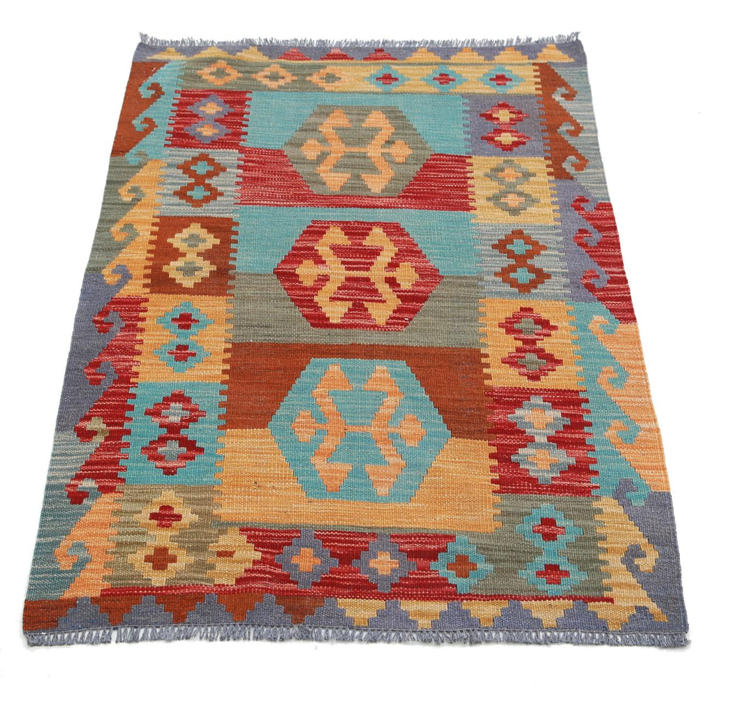 Kilim 2’ 6″ x 3’ 10” - No. AV56228 - ALRUG Rug Store
