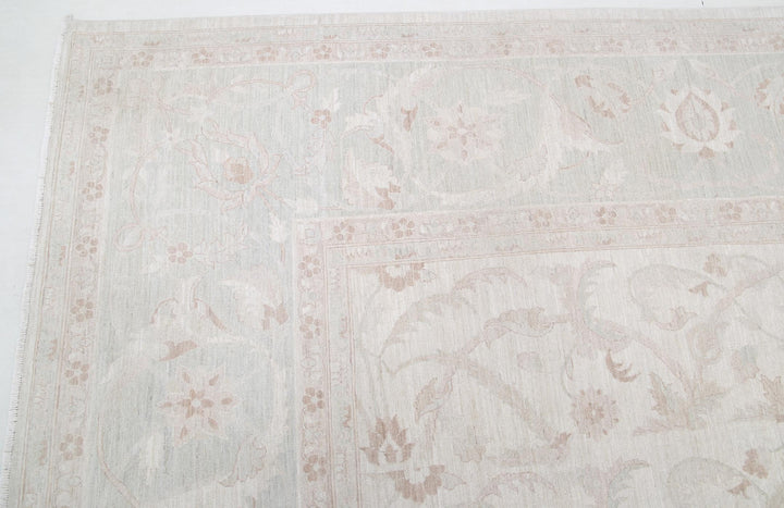 Ivory Afghan Ariana Rug 12'0" x 16'0" Hand-Knotted border