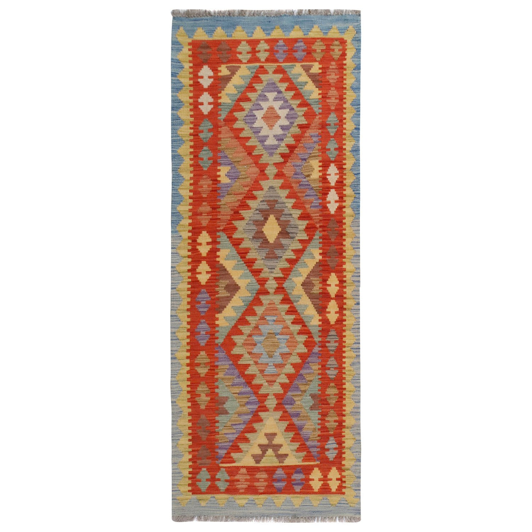 Afghan Kilim Rug 2'1" x 6'1" Flat-Weave