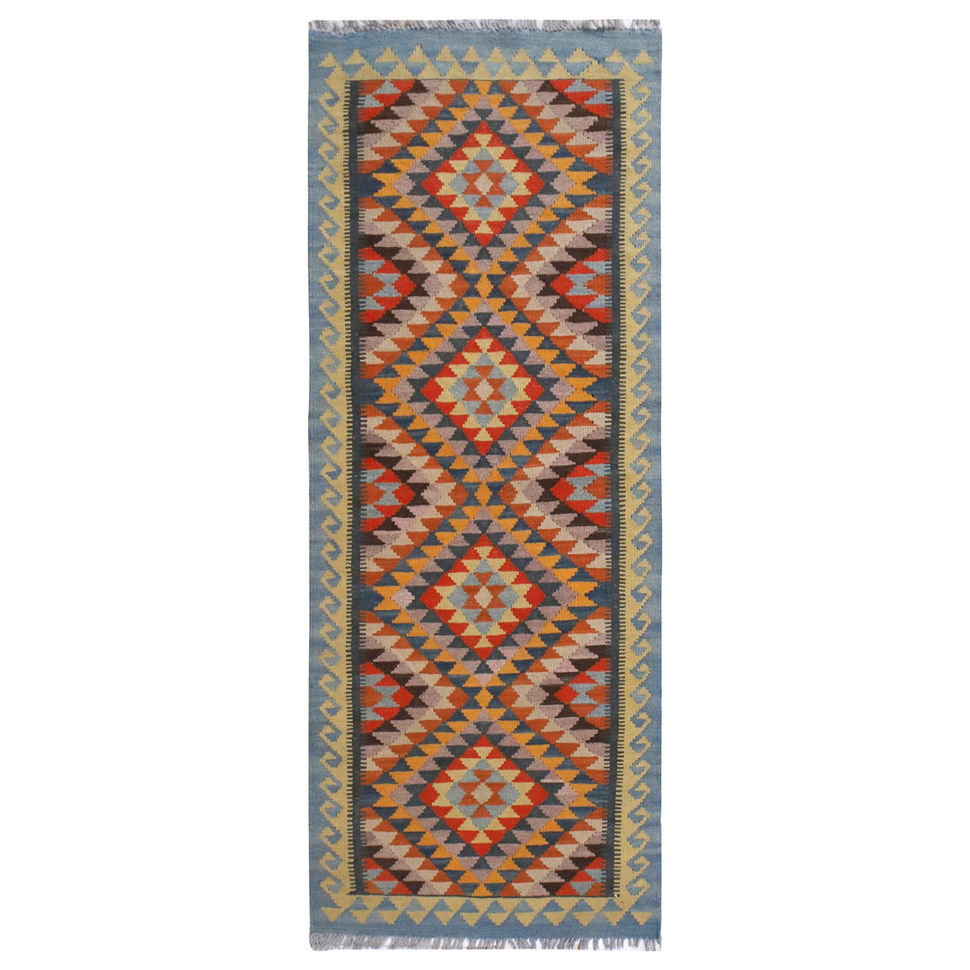Afghan Kilim Rug 2'3" x 6'7" Flat-Weave
