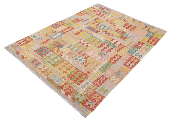 Kilim 4’ 11” x 6’ 7″ - No. AV10101 - ALRUG Rug Store