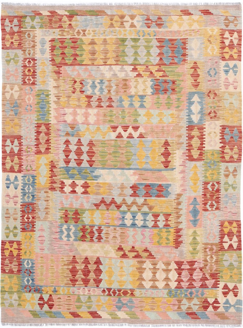 Kilim 4’ 11” x 6’ 7″ - No. AV10101 - ALRUG Rug Store