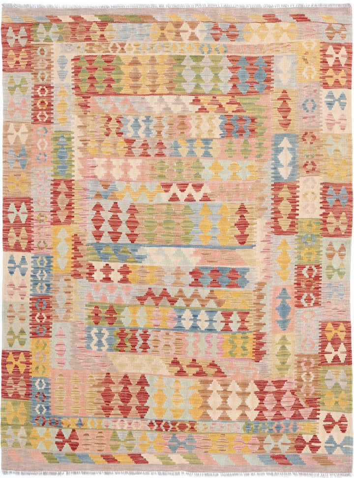 Kilim 4’ 11” x 6’ 7″ - No. AV10101 - ALRUG Rug Store