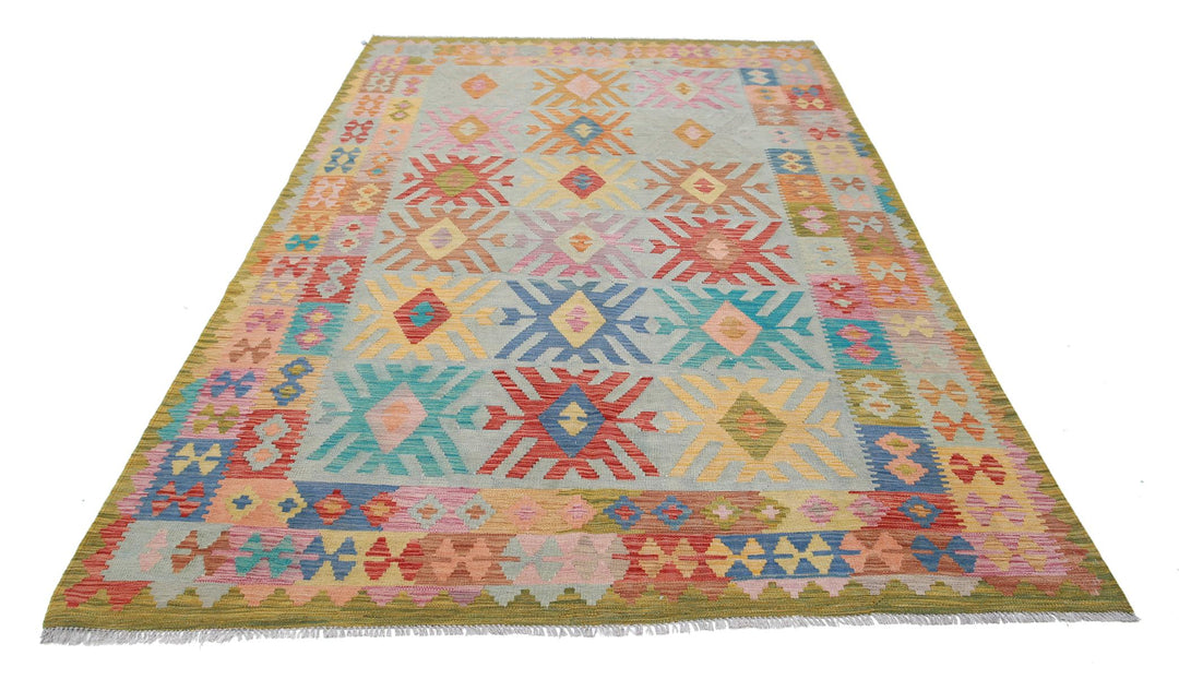 Kilim 6’ 3″ x 9’ 11” - No. AV84838 - ALRUG Rug Store