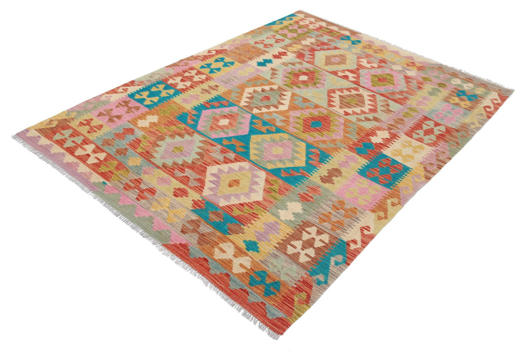 Kilim 4’ 10” x 6’ 6″ - No. AV72345 - ALRUG Rug Store