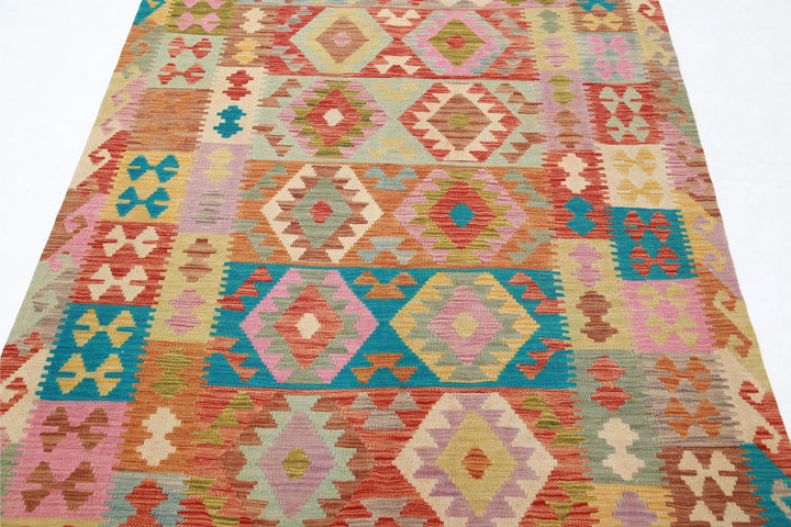 Kilim 4’ 10” x 6’ 6″ - No. AV72345 - ALRUG Rug Store