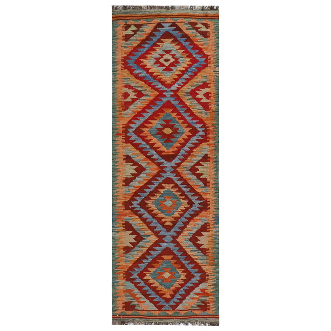 Afghan Kilim Rug 2'1" x 6'5" Flat-Weave